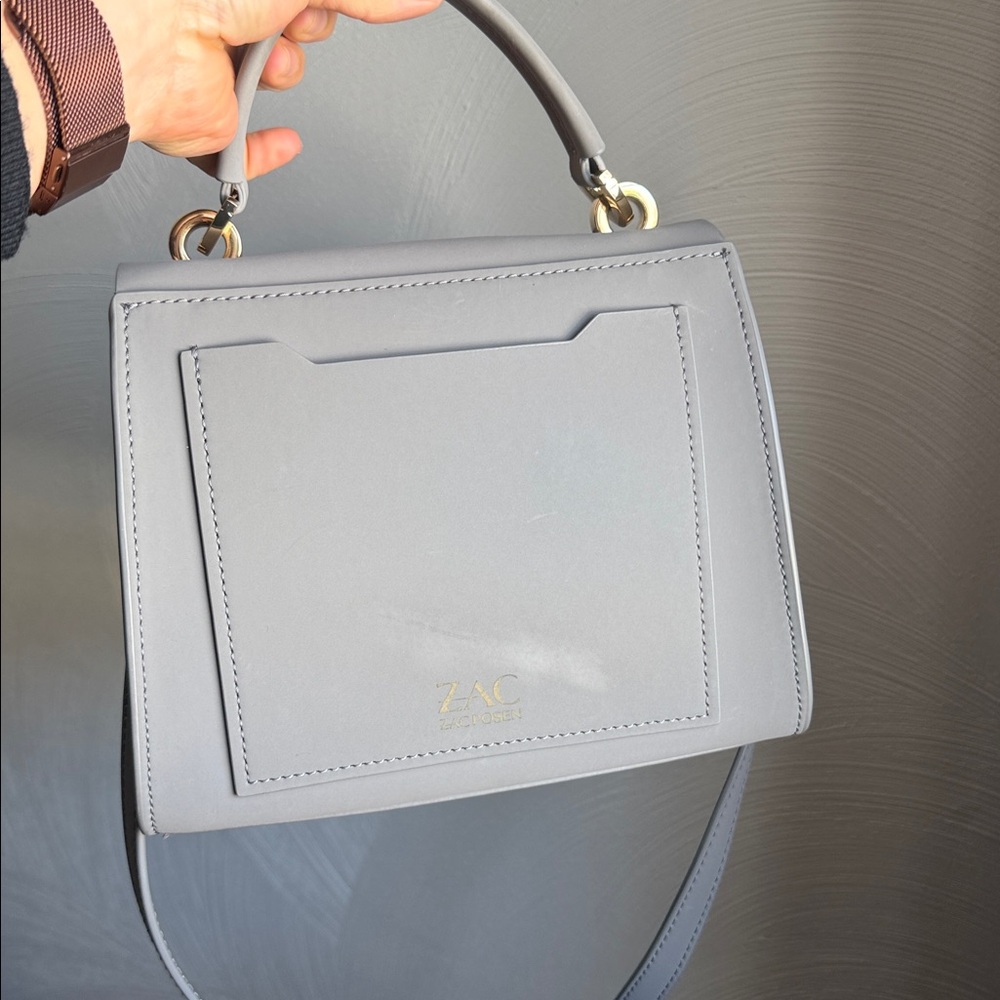 Zac Posen Gray Crossbody Bag with Gold Hardware - Picture 8 of 9